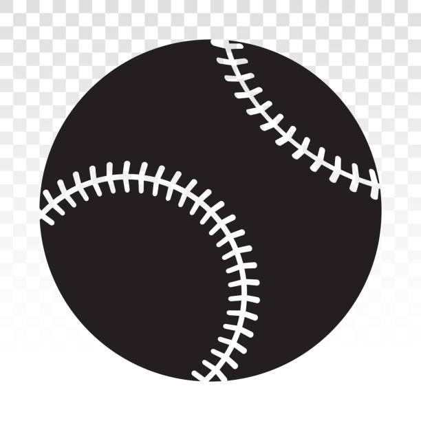 piłka baseballowa wektor płaska ikona dla aplikacji sportowych lub strony internetowej na przezroczystym tle - baseball baseball player baseballs catching stock illustrations