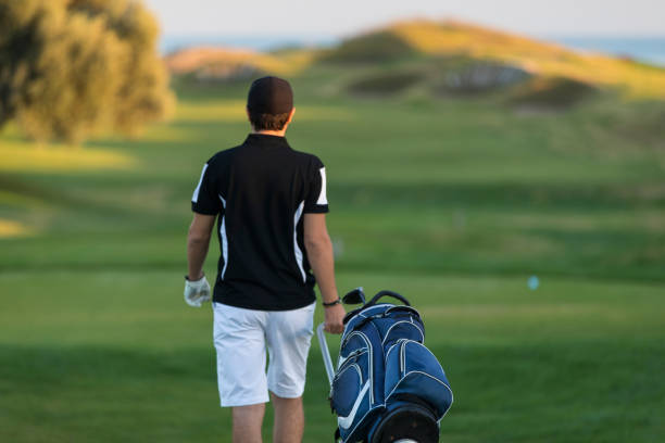 istock Golf player on his way and ready for game - Links Golf 1221262054