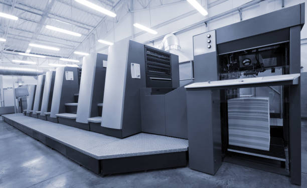 The equipment for a press in a modern printing house