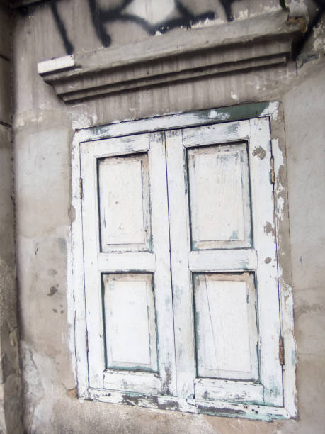 istock Ancient abandoned buildings with wooden doors and windows. 1221267355