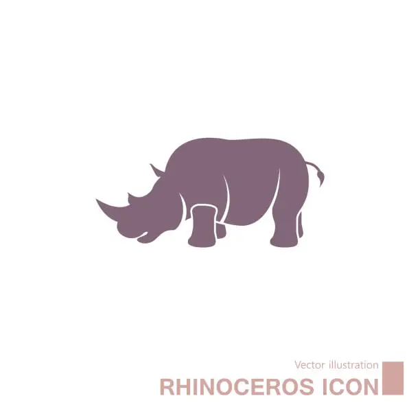 Vector illustration of Vector drawn rhino.