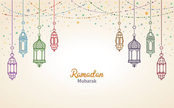 ramadan mubarak - muslim festival stock illustrations