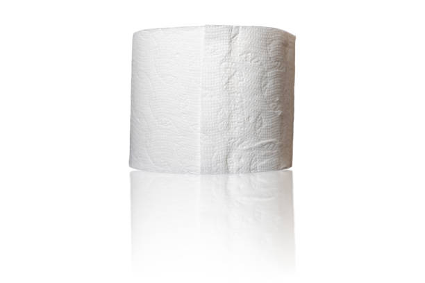 istock Roll of Toilet Paper Isolated on White 1221274465