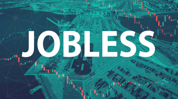 istock Jobless theme with US shipping port 1221282173