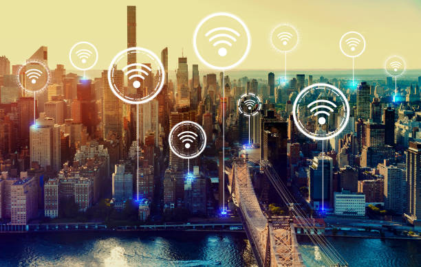 istock Wifi theme with New York City 1221282214