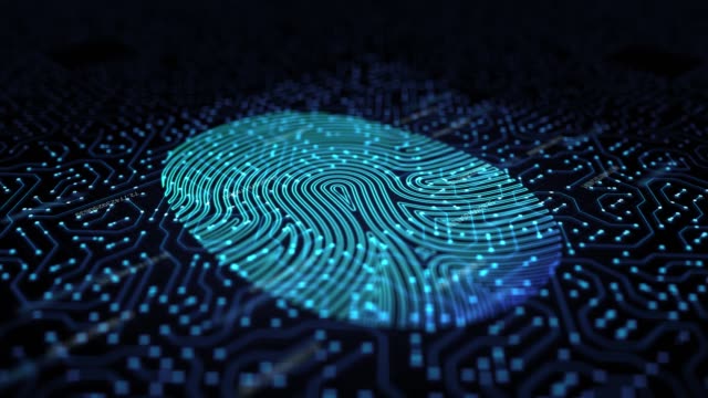 Fingerprint scanner 3D loop animation