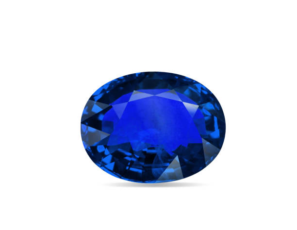 istock Natural blue Sapphire gemstone isolated on white background 1221288688