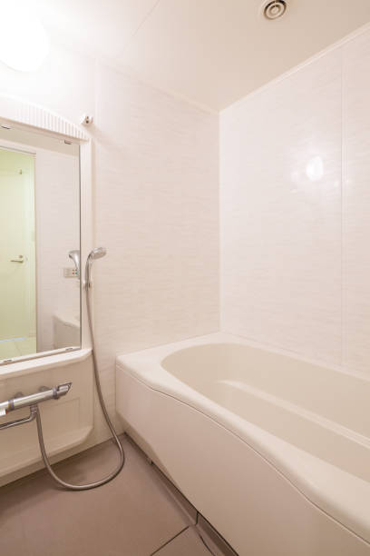 istock bathroom with shower and bathtub 1221291074