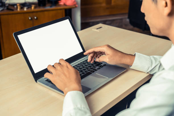 istock Business person worker uses a laptop computer. 1221295629