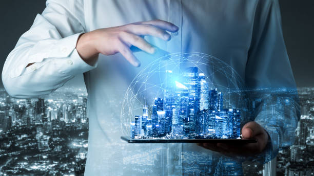 istock Modern creative telecommunication and internet network connect in smart city. 1221296734