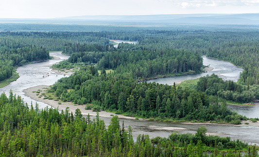 River valley and dense forest from above. Impenetrable swamps in the north. Northern landscape