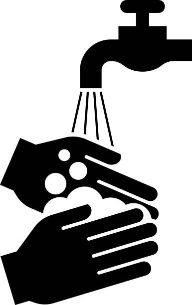 ilustraciones, imágenes clip art, dibujos animados e iconos de stock de lavado de manos - washing hands hygiene human hand faucet