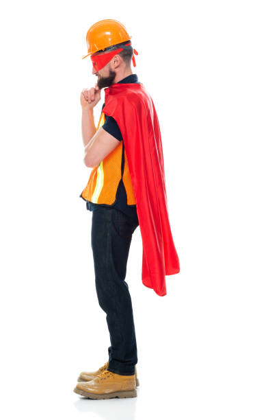 istock Young male building contractor repairing wearing boot 1221298679