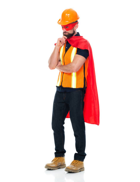 istock Young male construction worker repairing wearing eye mask 1221298699