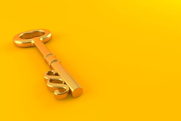 Paragraph symbol with golden key