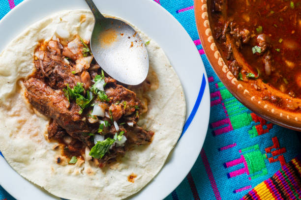 istock Traditional beef birria stew, Mexican breakfast food 1221304384