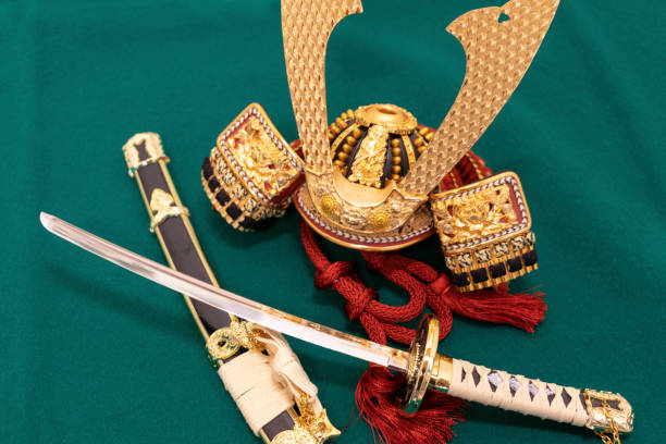 istock Helmet and sword of Japanese samurai 1221305266