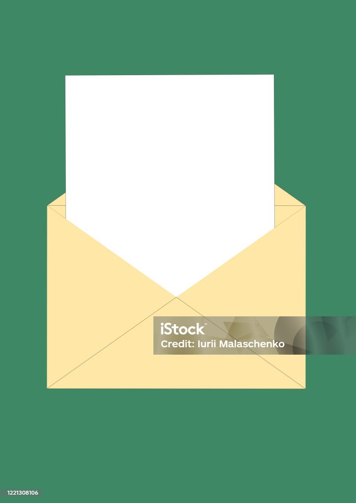 Busta Postale E Un Foglio Bianco Per Scrivere Una Lettera ...