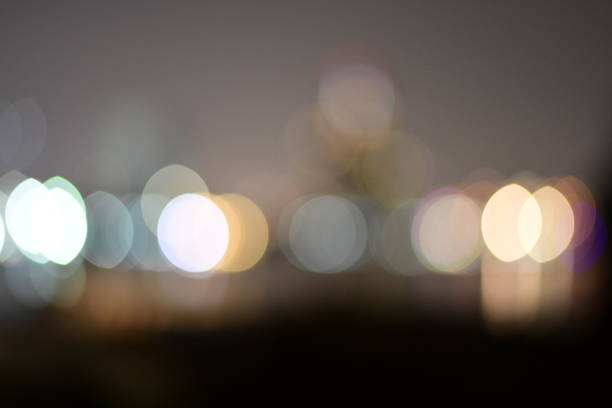 Abstract bokeh night garden in city background