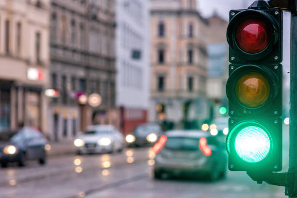 istock A city crossing with a semaphore. Green light in semaphore 1221310030
