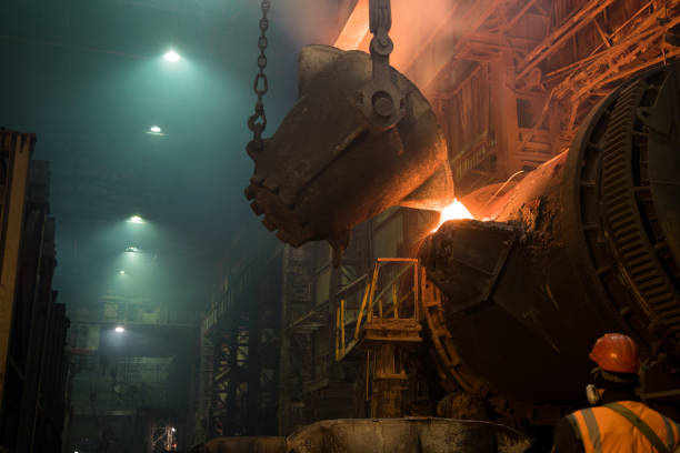 istock Copper smelting at a metallurgical plant 1221312795
