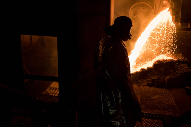 istock Copper smelting at a metallurgical plant 1221314067