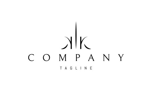 logo wektorowe, na którym abstrakcyjny obraz wieżowca, który wygląda jak litera k. - letter k stock illustrations