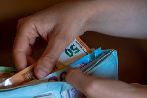 istock Cash payment with Euro 1221315239