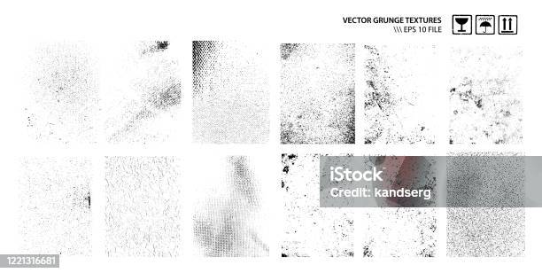 Ilustración de Dirty Grunge Textures Vector Set y más Vectores Libres de Derechos de Con textura - Con textura, Técnica de textura grunge, Sucio