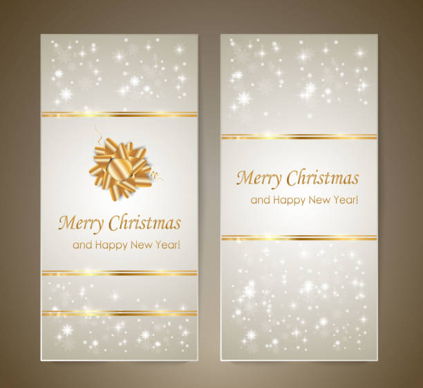 vector illustration Christmas card. Perfect template for greetings. Holiday card with garlands and snowflakes. outcrop stock illustrations