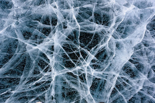 istock Beautiful ice of Lake Baikal with abstract cracks 1221317698