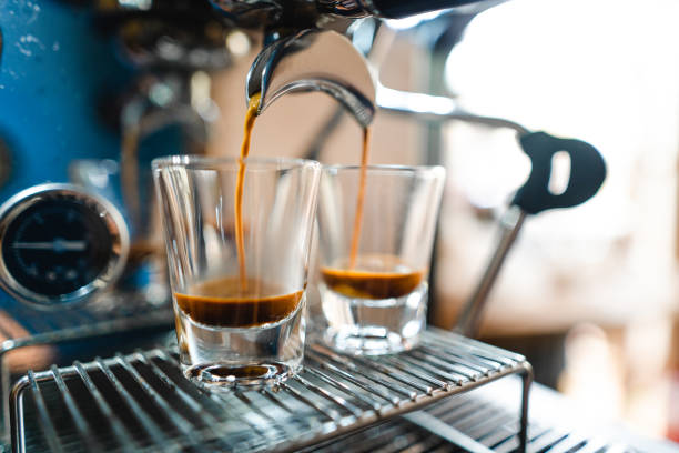 istock Espresso coffee-Make coffee from the machine at home 1221319869