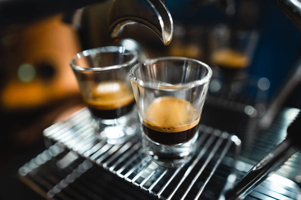 istock Espresso coffee-Make coffee from the machine at home 1221319870
