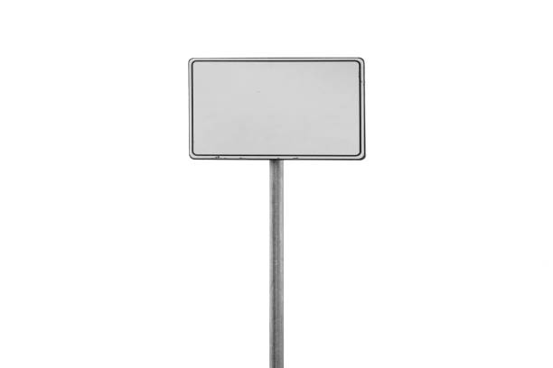 Blank white banner frame on a metal pole isolated Blank white banner frame on a metal pole isolated on white background pole stock pictures, royalty-free photos & images