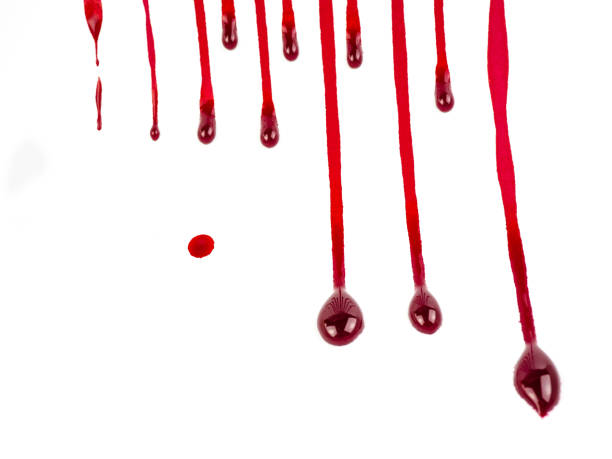 istock red colorl drops. Paint dripping. Dripping liquid.. abstract paint splatter. paint splash set. Color spread.. Color that permeates the paper. blood concept 1221327754