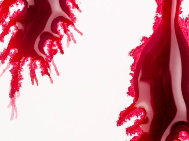 istock red colorl drops. Paint dripping. Dripping liquid.. abstract paint splatter. paint splash set. Color spread.. Color that permeates the paper. blood concept 1221327764