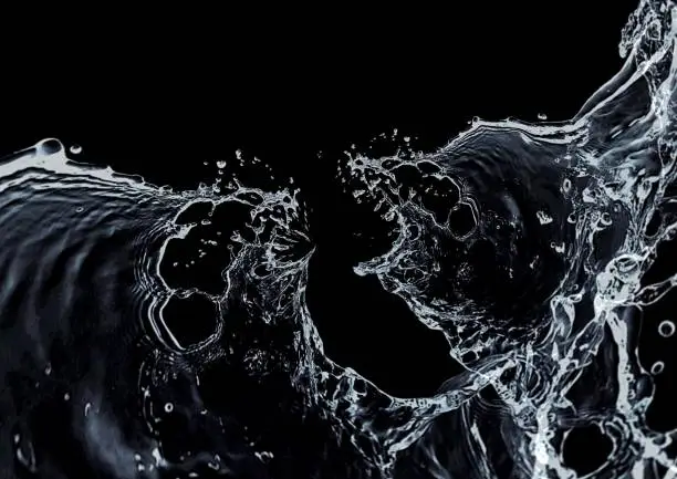 Photo of Black background with abstract splashes