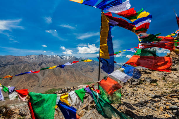 istock Buddhist prayer flags lungta in Spiti Valley, India 1221335349