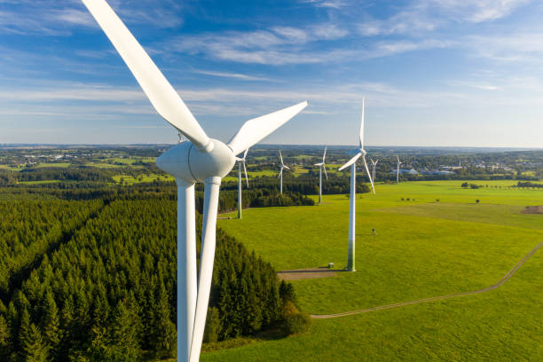 erneuerbare energien - windenergie fotos stock-fotos und bilder