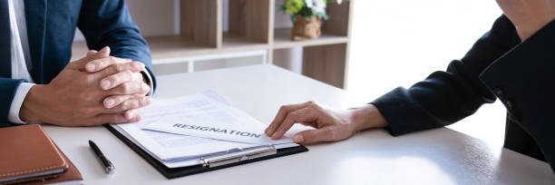 istock Businessman Giving Resignation To Manager 1221338571