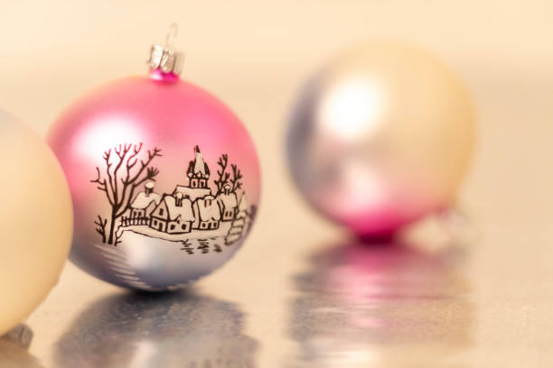 Set of colorful christmas balls isolated on white background