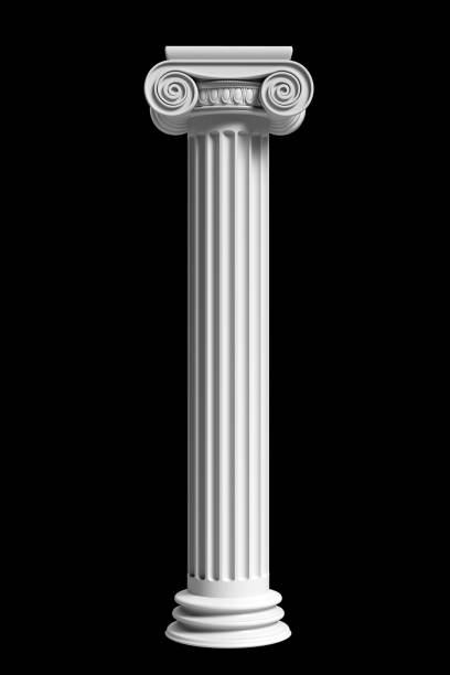 istock Marble pillar column classic greek against black background. 3d illustration 1221342495