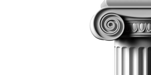 istock Marble pillar column classic greek against white background. 3d illustration 1221342515