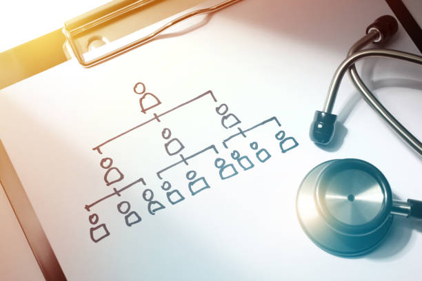 istock Contagious Epidemic Close-up of Virus Spreading Chart Drawing and Stethoscope on Doctors Medical Report Clipboard 1221342520
