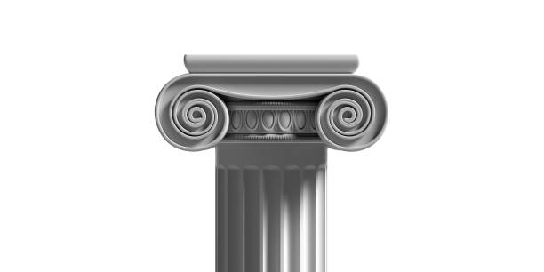 istock Marble pillar column classic greek isolated against white background. 3d illustration 1221342523