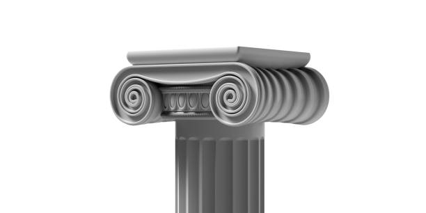 istock Marble pillar column classic greek isolated against white background. 3d illustration 1221342968