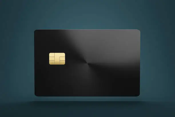Photo of Front of credit or smart cards with emv chip on luxury background and e-commerce business concept. Business cards template. 3D rendering.