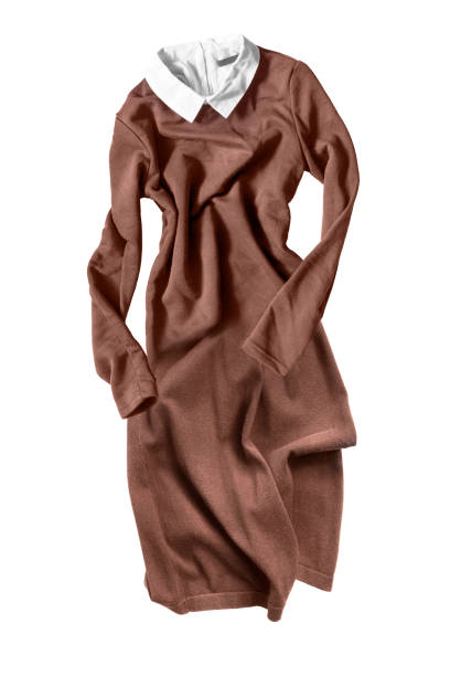 istock Brown wool dress isolated 1221343226