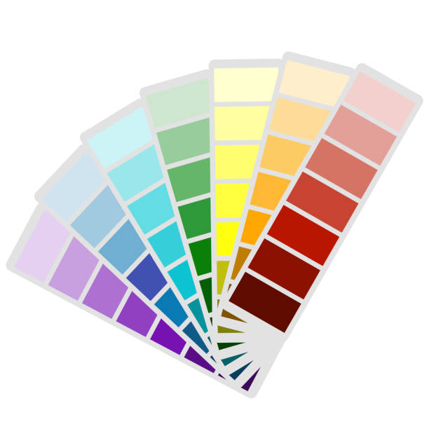 istock Color palettes of different shades folded in a fan unfolded to the left. Vector illustration. Stock Photo. 1221343486