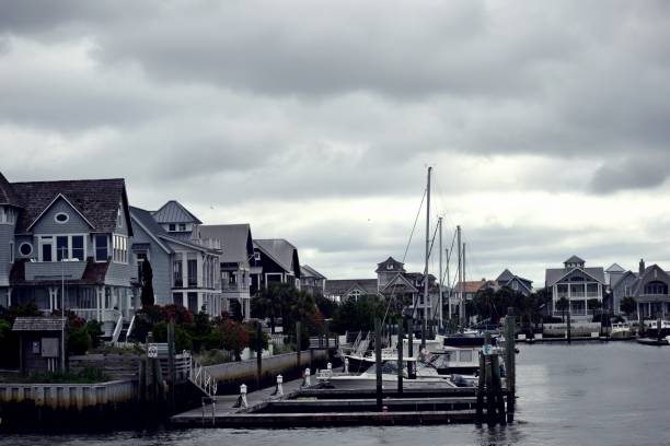 Bald Head Island I love this row of houses at Bald Head Island. bald head island stock pictures, royalty-free photos & images